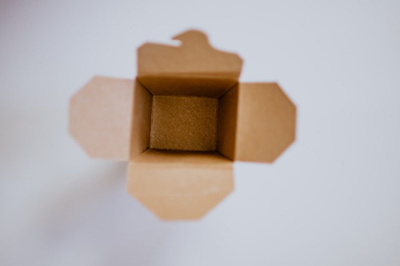 A plain kraft carton ready for print