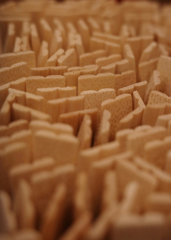 Stack of round bamboo coasters
