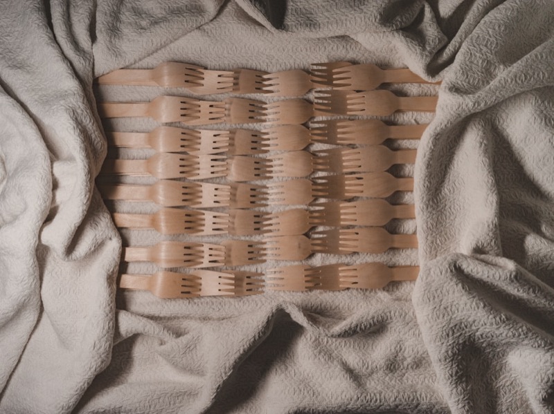 Bundle of reusable bamboo straws